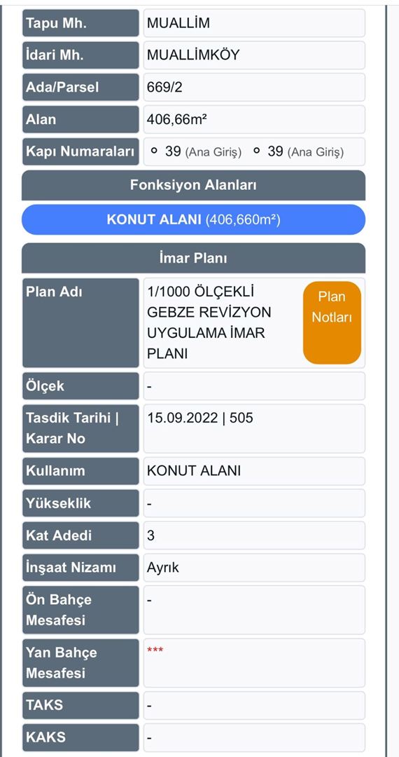 Şener Gyd'den Konut İmarlı Satılık Arsa