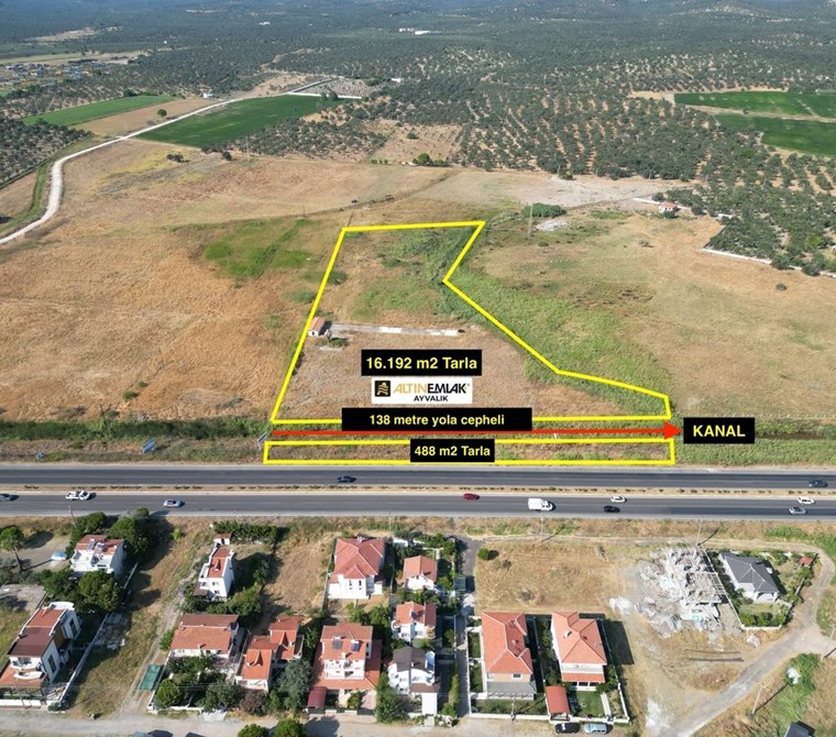 ZMİR-ÇANAKKALE YOLUNA CEPHELİ 16.680 m2 KİRALIK TARLA