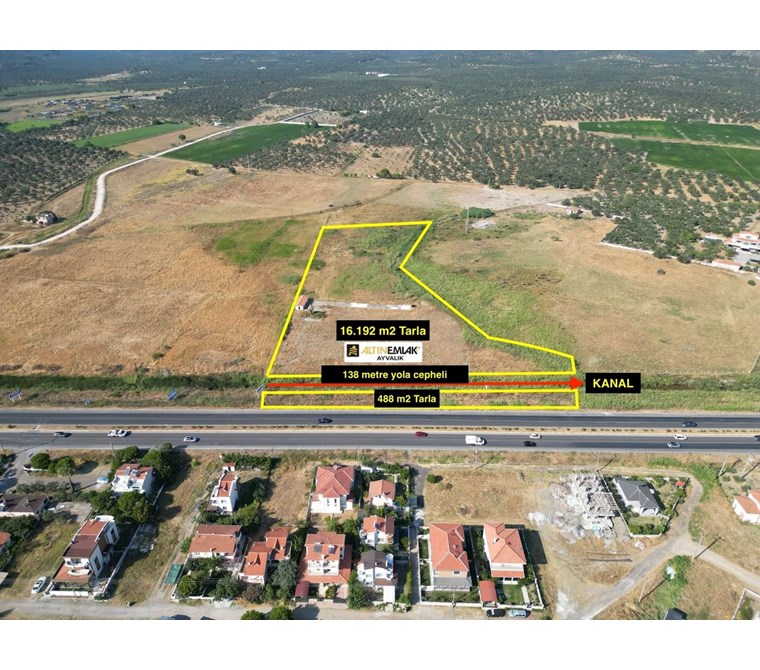 ZMİR-ÇANAKKALE YOLUNA CEPHELİ 16.680 m2 KİRALIK TARLA