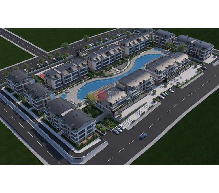 Antalya Manavgat'ta Bölgenin En Büyük Sitesinde Satılık Dağ Deniz Orman Manzaralı Daireler