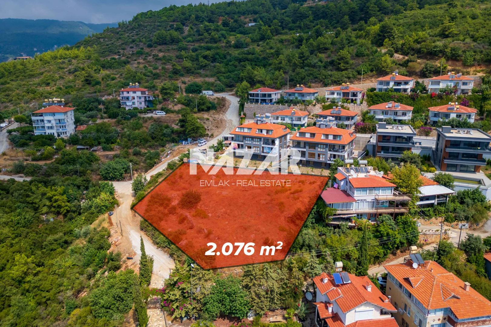 2,076 m² Zoned Plot with Sea Views in Alanya Büyükhasbahçe