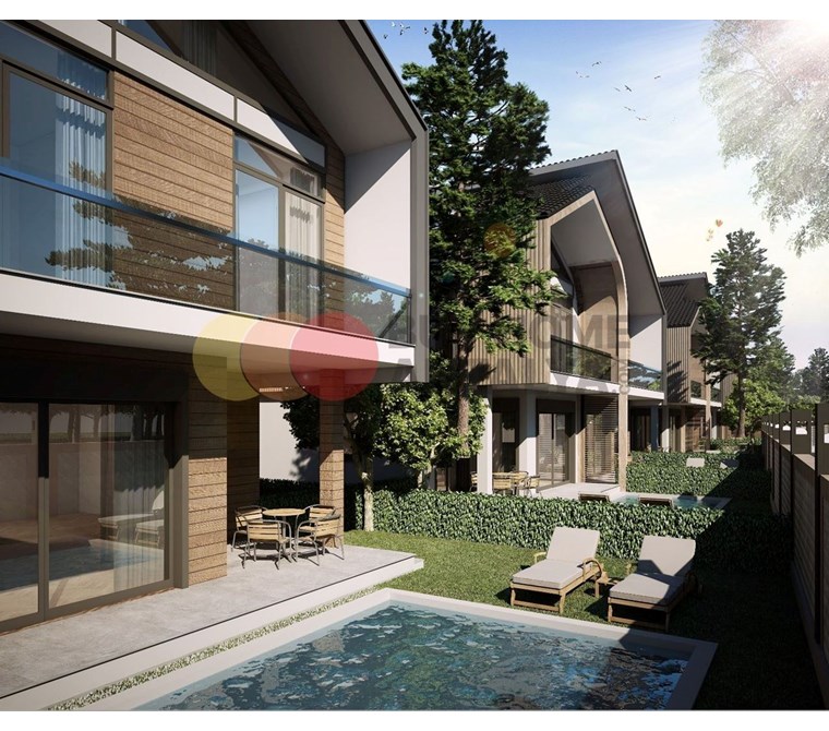 Villas for Sale Neighboring the Forest with Private Pool in the Cool Summer Area of Antalya