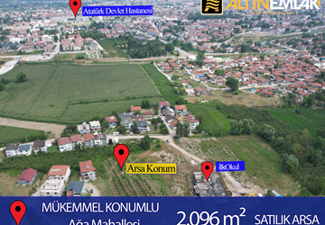 ALTIN EMLAK'TAN AĞA MAH. DE. SATILIK 2.096M² ARSA