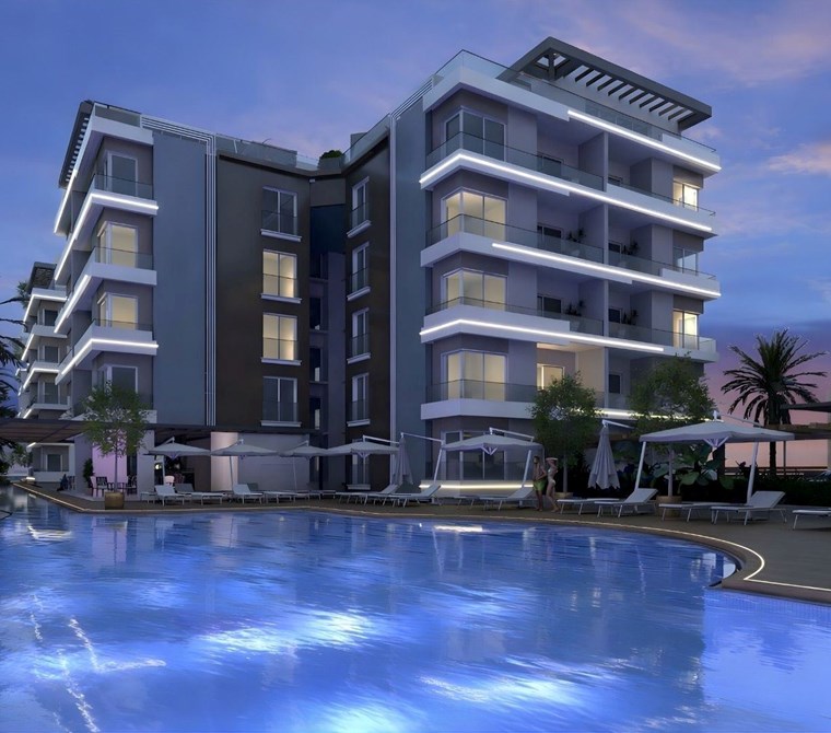 İskele Blue Residence'da Denize 850 m Satılık 1+1 daire