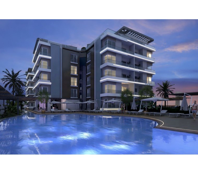 İskele Blue Residence'da Denize 850 m Satılık 1+1 daire