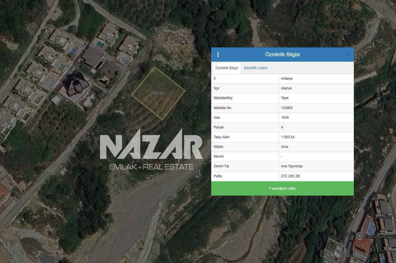 1,000 m² Plot with Sea Views in Alanya Tepe, Zoned for Residential Development · 5