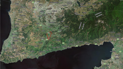 Çanakkale Ayvacıkda Orman ve Dereye Cephe 8597 m2 Satılık Tarla