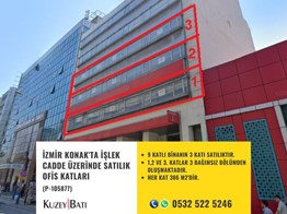 İZMİR KONAK'TA İŞLEK CADDE ÜZERİNDE SATILIK OFİS KATLARI P105877