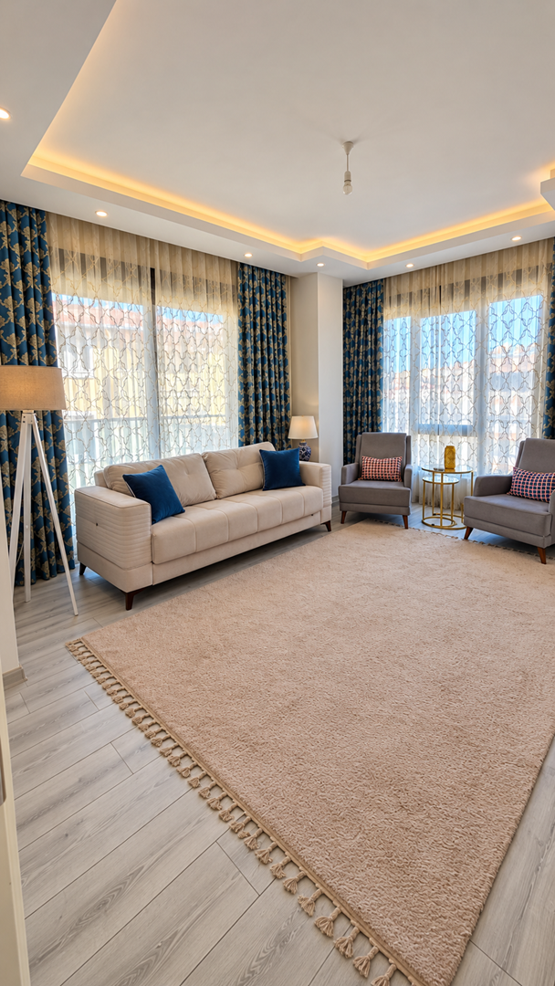 ALANYA GÜLLERPINARINDA LÜKS RESİDANCETA DENİZE 500 M 2+1 SATILIK DAİRE