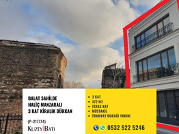 BALAT SAHİLDE HALİÇ MANZARALI 3 KAT KİRALIK DÜKKAN P217774