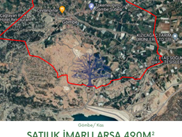 Kas Gömbe land for sale 490m² with building permisssion