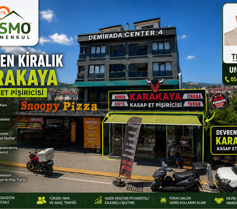 KARTEPE FSM’DE FAAL – TAM DONANIMLI – ANAHTAR TESLİM DEVREN RESTORAN KOCAELİ – KARTEPE –